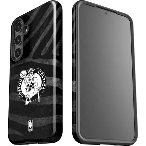 NBA Boston Celtics Black Animal Print Galaxy S25 Impact Case
